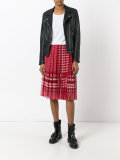 scarf print pleated skirt