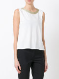 contrast collar top 