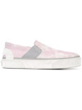 bleach effect slip-on sneakers