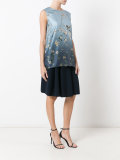 sleeveless floral print blouse