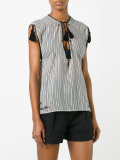 tassel open neck top 