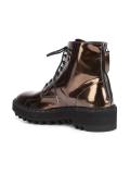 metallic lace-up boots