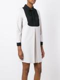 pleated front longsleeved dress