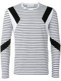 geometric insert striped top