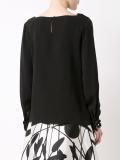 flower cuff boatneck blouse