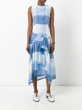 checked tie detail dress 