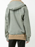 cropped denim parka