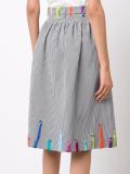 embroidered checked A-line skirt