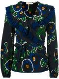 floral print wrap blouse