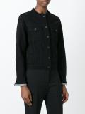 collarless denim jacket 