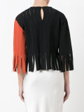 stripe fringe detail sweater