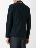 ribbed knit-trimmed twill blazer
