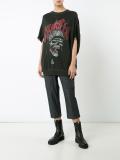 skull print distressed sweatshirt