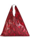 snakeskin print tote bag 