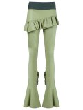 leather flared trousers