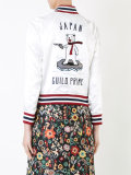 bear embroidered bomber jacket