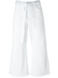 tie waist cropped wide-leg jeans