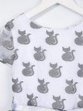 embroidered cat tulle dress