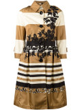 striped flared coat