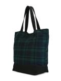 plaid print shopping bag
