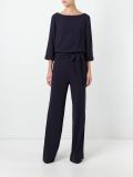 boat neck belted jumpsuit