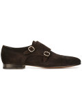 retro suede monk strap shoes