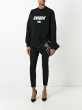 distressed logo print sweatshirt