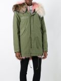 contrast hood parka coat