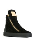 side zip hi-top sneakers