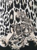leopard pattern V-neck jumper