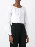 cropped ruffle sleeved top
