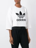 bonded lace crop sweatshirt