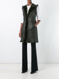 belted sleeveless coat