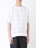 woven check T-shirt