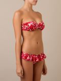 floral and pepper print bandeau bikini set