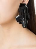 linked pentagon clip on earrings