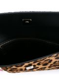 striped leopard print clutch