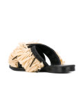 fringed trim flip flops 