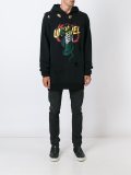 logo print distressed hoodie