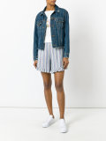 striped flared-hem shorts