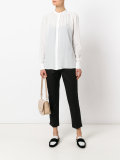 mandarin gathered neck shirt
