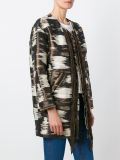 fringed trim jacquard coat 