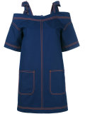 cold shoulder denim dress