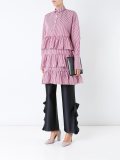 striped ruffle detail tunic