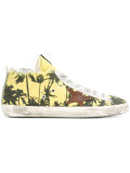palm tree print hi-top sneakers