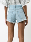 raw hem denim shorts