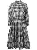 checked flared shirt dress