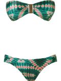 abstract print bandeau bikini set