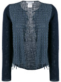 woven suede cardigan 