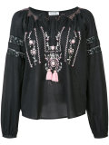 embroidered V neck top 